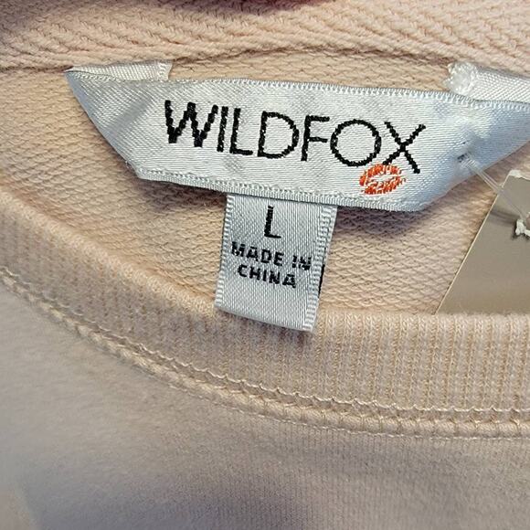 WILDFOX "But First, Cocktails" Pink Crew Neck Sweatshirt - Size L - Picture 4 of 5